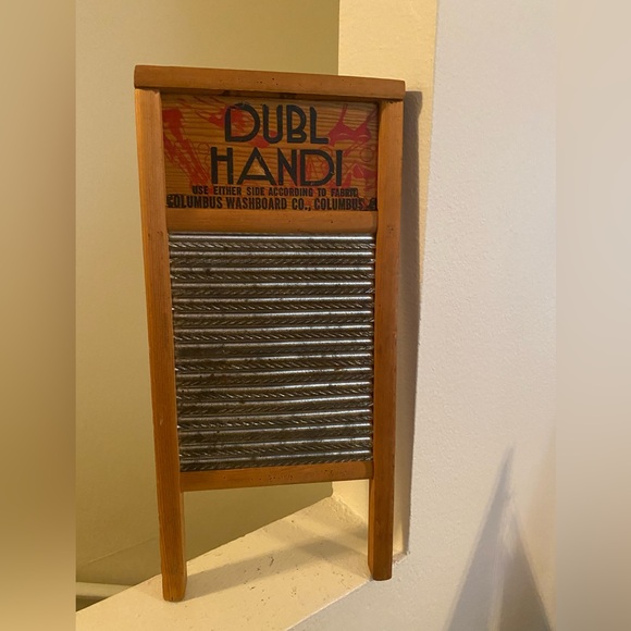 Dubl Handi Columbus Washboard Company.  Vintage. Wood/Metal. 18X8.5. - Picture 1 of 8